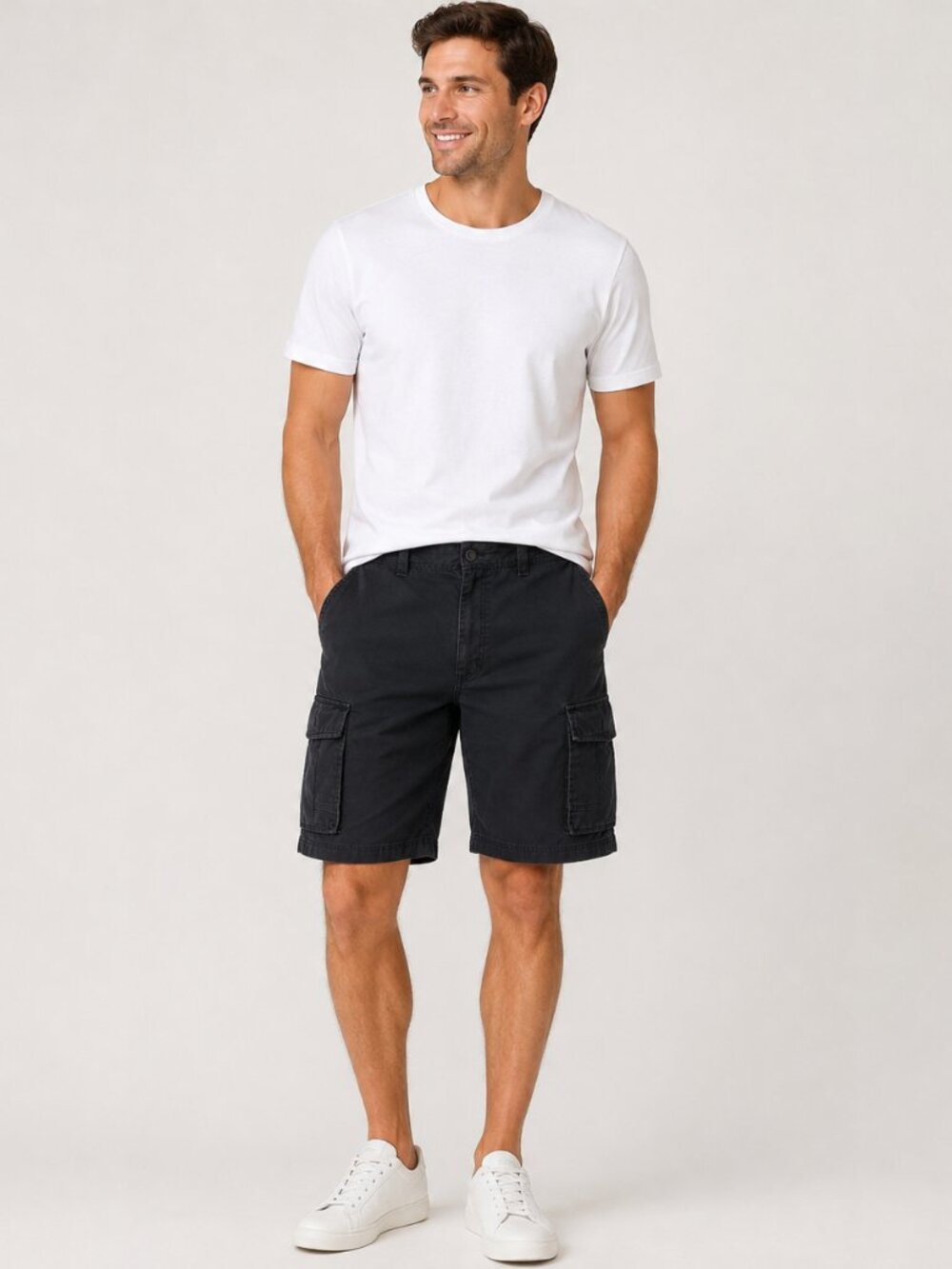 Perry Ellis Men’s Cargo Shorts Size 36 Black 100% Cotton